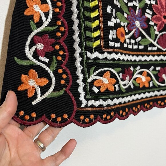 LULUS Women Mini Skirt Small Size black embroidered Don't Stop the Party A Line - Picture 9 of 12